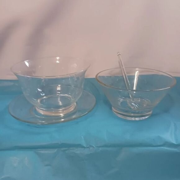 Princess house heritage set of 4 bowls plate and ladle - Picture 13 of 14